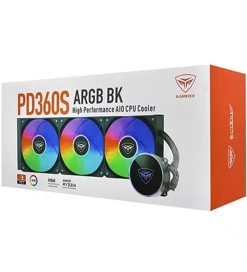 CPU Water Cooler PC Cooler PD360S ARGB BK (LGA 1851/1700/1500/115X, AM4/5, Pump 2600RPM, 3*120mm ARGB FAN, Radiator 396x120x27mm, TDP 280W, 4Pin PWM)