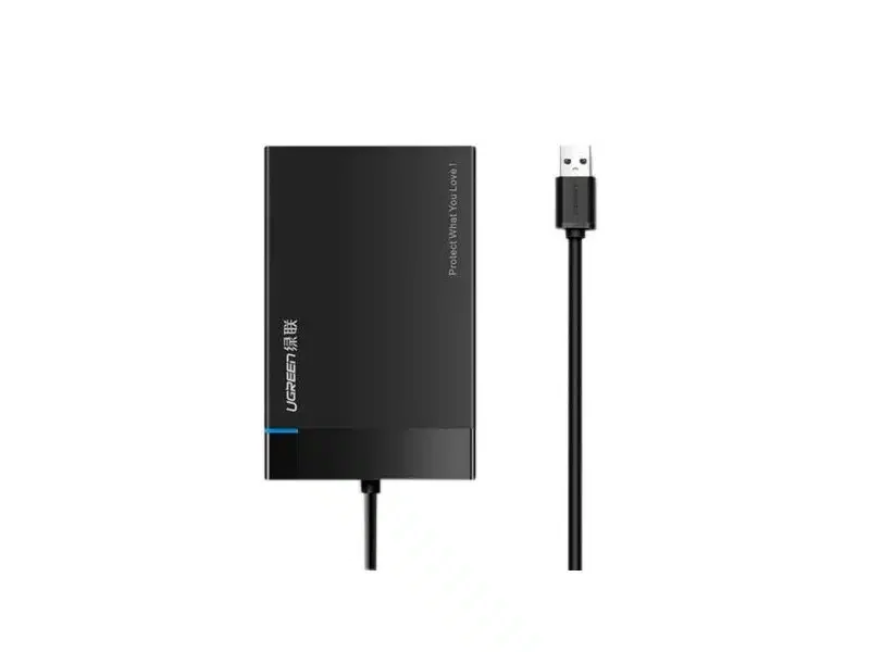 External Enclosure UGREEN US221 2,5" (кабель USB3.0 - SATA III в комплекте, чёрный) 30848