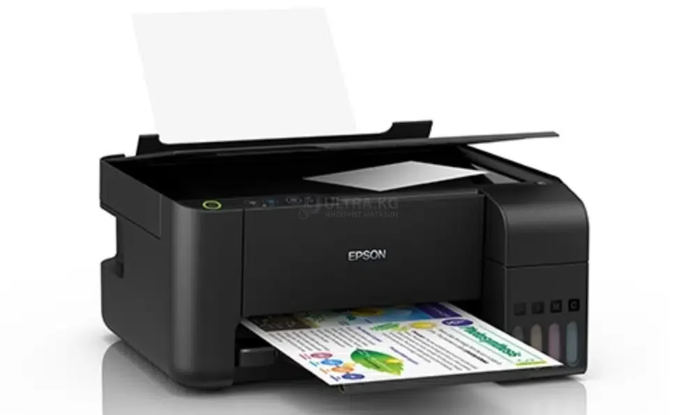 МФУ цветное струйное Epson L3210 (Printer-copier-scanner, A4, 10ppm, 5760×1440 dpi, USB, картриджи 003 BK/C/M/Y), чёрный