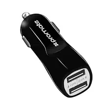 Зарядное устройство Promate VIVID.Black автомобильное, 2 USB-порта