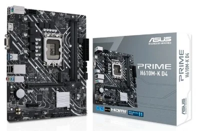 MB LGA1700 ASUS H610M-K D4-CSM,2xDDR4,12xUSB,M.2,4xSATAIII,mATX,PCIe16x, PCIe1x, HDMI,VGA