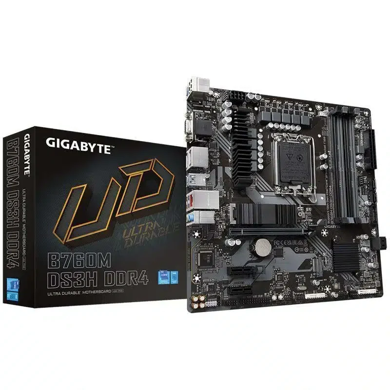MB LGA1700 GIGABYTE B760M DS3H DDR4 GEN5,4xDDR4,12xUSB,4xSATA3,mATX,M.2,PCIe16x, 2PCIe1x,VGA HDMI,DP