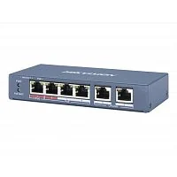 Коммутатор сетевой PoE HIKVISION DS-3E0106HP-E (2xUpLink 100Mb/s, 4xPoE 100Mb/s, 1.20Gb/s) 60W