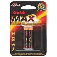 Батарейка Kodak ААА MAX LR03-2BL 1.5V щелочная (алкалиновая) (2шт блистер)