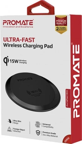 Зарядное беспроводное устройство Promate AURAPAD-15W BLACK