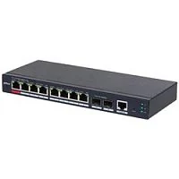 Коммутатор сетевой PoE HIKVISION DS-3E1310HP-EI (2xUpLink 1Gb/s, 8xPoE 100Mb/s, 9.2Gb/s) 110W