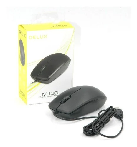 Delux M138BU Optical black color,USB cable, 1000 DPI