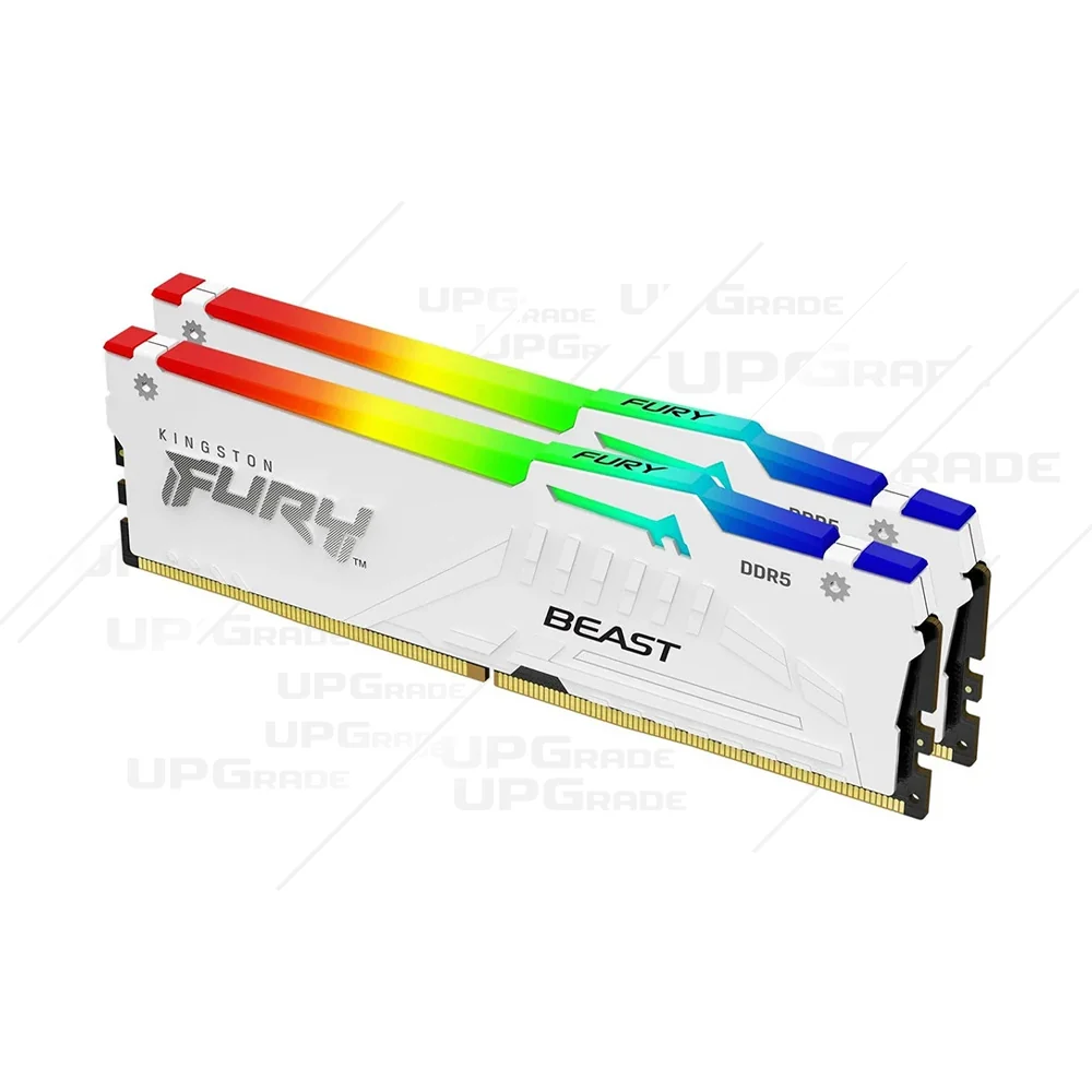 DDR5 64GB (2x32GB) PC-44800 (5600MHz) KINGSTON FURY BEAST WHITE RGB KF556C40BWAK2-64