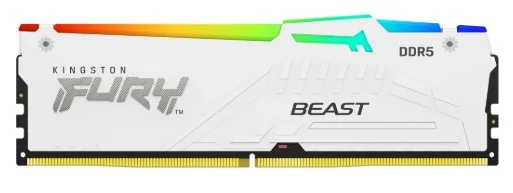 DDR5 64GB (2x32GB) PC-51200 (6400MHz) KINGSTON FURY BEAST WHITE RGB EXPO KF564C32BWEAK2-64