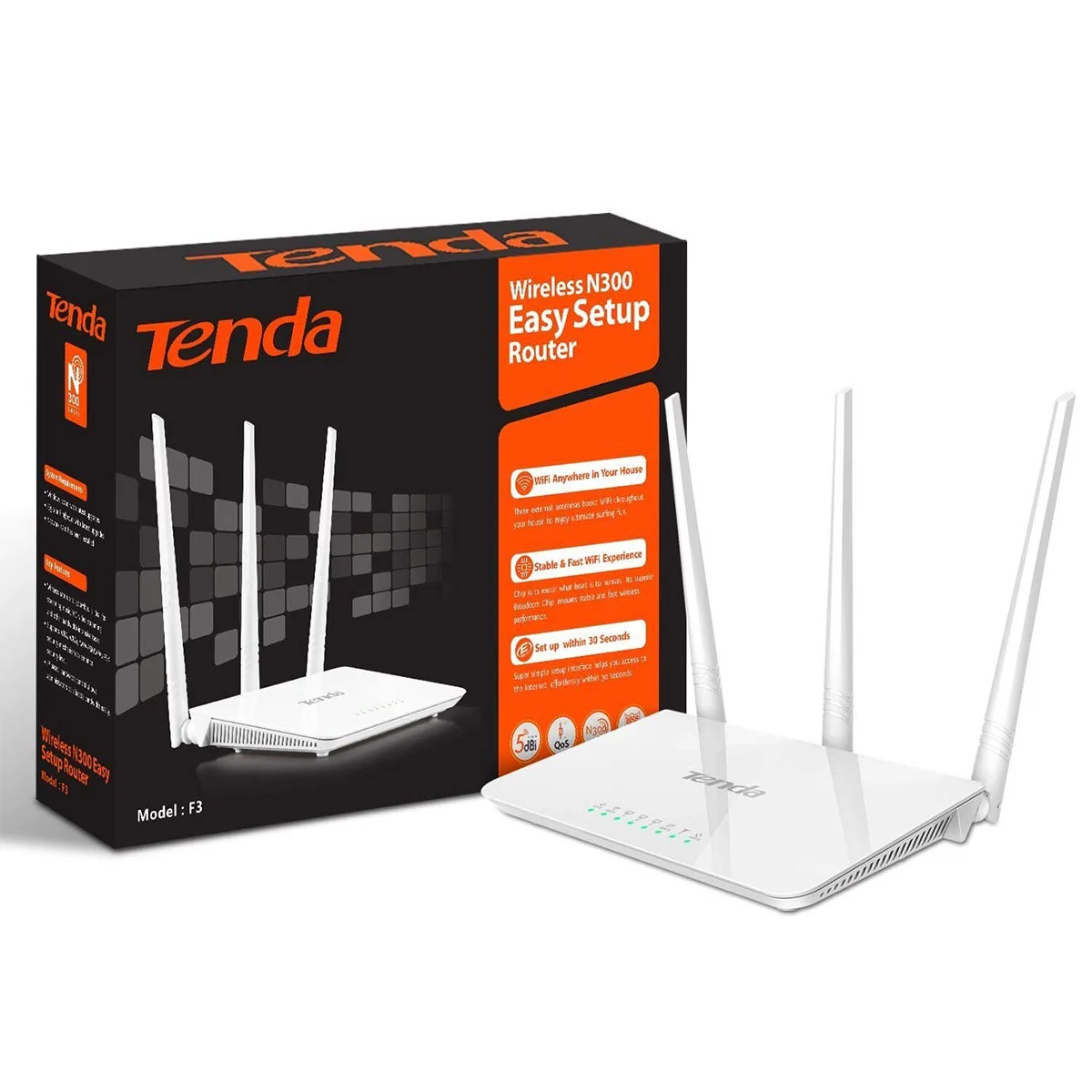 Wireless AP+Router Tenda F3 Router 3*5dBi Antennas 300Mbps