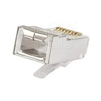 RJ- 45 Connector HSD HS-CO62E EZ CAT6 8P8C Gold plated, Copper Metal Shield экранированный сквозной