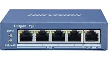 HUB Switch HIKVISION DS-3E0505P-E/M 4x10/100/1000Mbps PoE,1x1000Mbpc,PoE budget:35W Metal