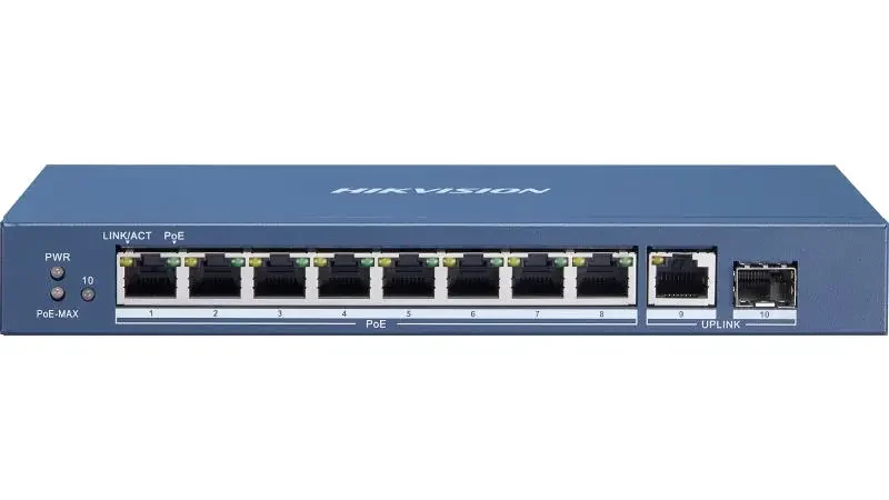 HUB Switch HIKVISION DS-3E0510P-E/M 8x1000Mbps PoE,1x1000Mbpc,1x1000 SFP,PoE budget:58W Metal