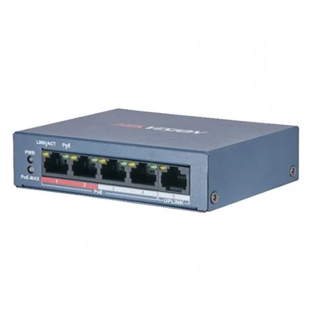 HUB Switch HIKVISION DS-3E1105P-EI/M(STD)V2 SMART 4x10/100Mbps PoE,1x100Mbpc,PoE budget:45W Metal