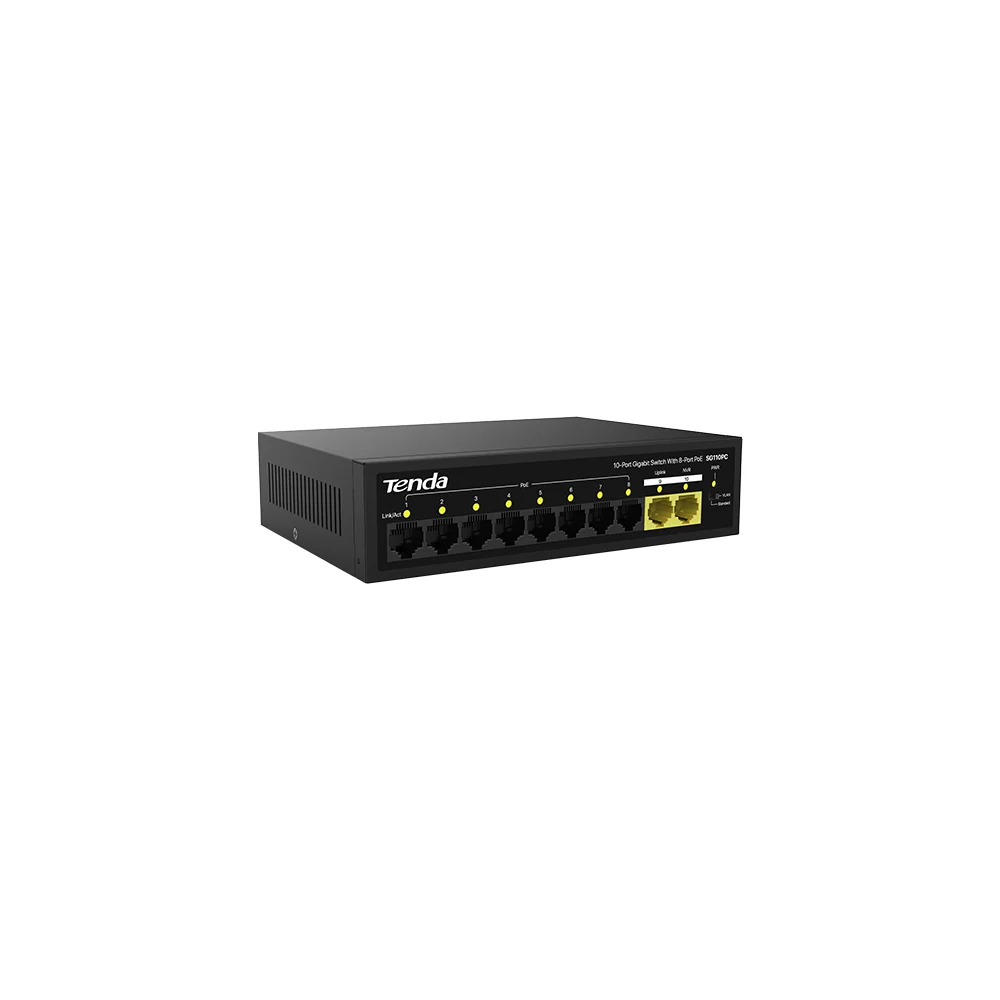 HUB Switch Tenda SG110PC 8-port PoE 1000Mbps + 2-port 1000Mbps PoE budget:100W