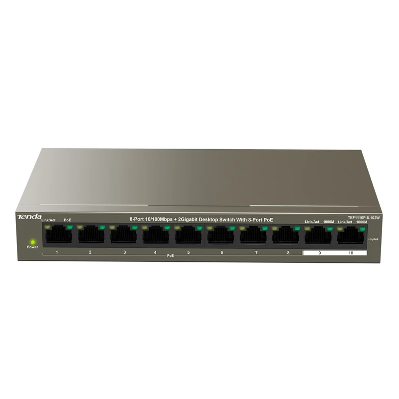 HUB Switch Tenda TEF1110P-8-63W 8-port PoE 10/100Mbps + 2-port 10/100Mbps