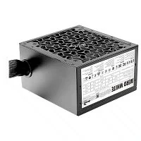Блок питания 650W Aerocool AERO WHITE 650, 650W, ATX, APFC, 80 PLUS Standart, 24+8 pin, 24+4 pin, 20+4 pin, 5*Sata, 3*Molex, 4*PCI-E 6+2 pin, вентилятор 12 см, кабель питания, чёрный