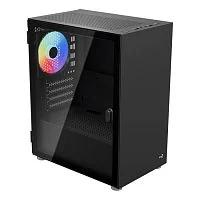 Корпус Aerocool CS-111-G-BK-v1, Micro ATX/mini-ITX, USB 3.0/2*2.0, HD-Audio+Mic,установлен кулер 12cm,Выс .проц.кул. до 160мм,Дл VGA до 305мм (без пер.кул),2*3.5"/2*2.5",Толщ 0,5мм, 212x387x320мм, Без Б/П,Чёрный