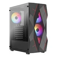 Корпус Aerocool Volcan-G-BK-v1, ATX/micro ATX/mini-ITX, USB 3.0/2*2.0, Audio+Mic, установлены 4xRGBх12см кулера, Выс .проц.кул. до 158мм,Дл VGA до 345мм (без пер.кул),2*3.5"/4*2.5",Толщ 0,5мм, 200x448.5x405мм, Без Б/П,Чёрный