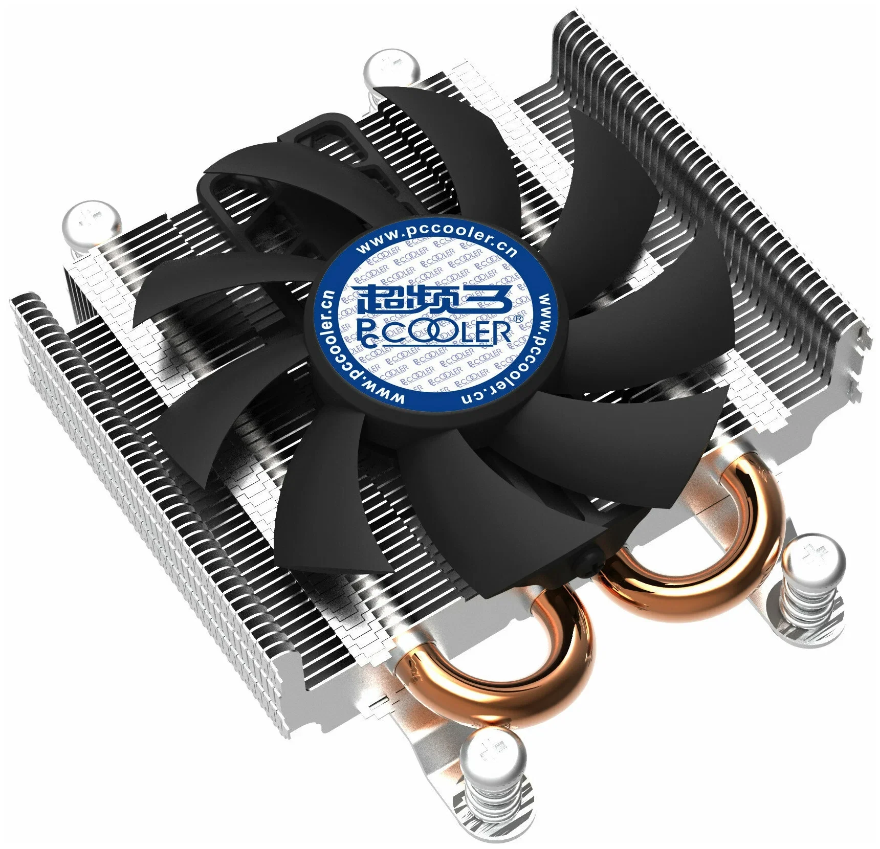 Кулер для процессора PCCooler S85, система охлаждения, blue Cooler for S1700/1200/115x/775, 1000-2700 rpm, 90W, 35CFM, 2 тепловые трубки, 1U for HTPC
