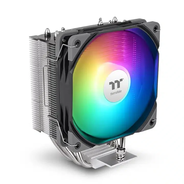 Кулер для процессора Thermaltake UX400 RGB CPU Intel LGA 1851, 1700,1200,1156,115x и AMD AM5/AM4/FM2/FM1/AM3+/AM3/AM2+/AM2,TDP 240W,120мм вентилятор,700-1800 об.мин, 4pin,62.72 CFM,25 dB(A), 4 теплотрубки, Серебристый [CL-P142-AL12SW-A]
