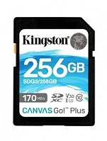 Карта памяти Secure Digital Card Kingston 256GB Canvas Go! Plus Class 10, UHS-I, U3, V30 [SDG3/256GB] упаковка вскрыта