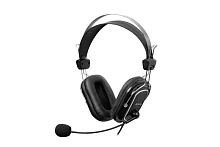 Наушники с микрофоном A4Tech HS-50, Black, 20-20000Ghz, 97dB, 2 x mini jack 3.5 mm, 40mm, 2m