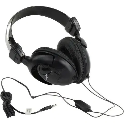 Наушники с микрофоном Genius HS-M505X Дуговые, Single Jack, 20Hz-20kHz, 112dB/-34dB, , Длина кабеля 1,8 м, Чёрный