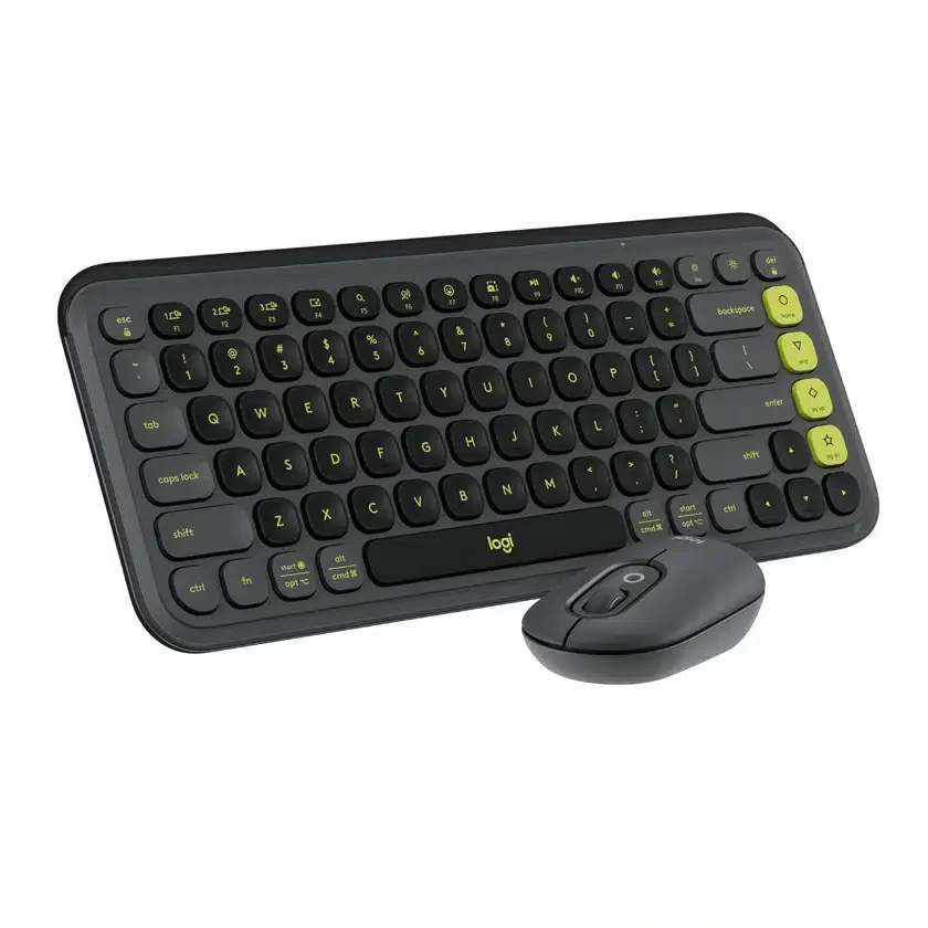 Беспроводная клавиатура+мышь Logitech POP ICON COMBO, клавиатура мембранная ENG, мышь оптическая 4000dpi, Bluetooth, графитовый [920-013140]