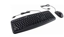 Клавиатура + мышь Genius Smart KM-200, 1000 DPI, 12 мультимедийных FN клавиш, 1,5 м, USB, тонкий, чёрный, устойчивый к проливанию жидкости, полноразмерный