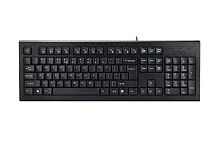 Клавиатура A4Tech KR-85, мембранная, 104btns, USB, COMFORT ROUND EDGE Клавиатура рус/англ/кырг, 1.5m, Черный