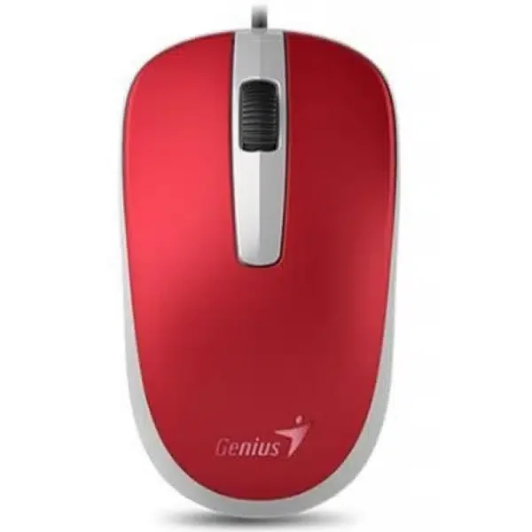 Мышь Genius DX-120, Оптическая, 1000dpi, 3 кнопки, проводная, USB, 5G,1.5м, Красный