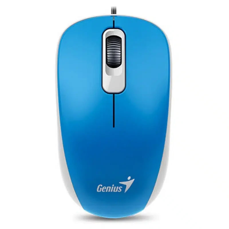 Мышь Genius DX-120, Оптическая, 1000dpi, 3 кнопки, проводная, USB, 5G,1.5м, Синий