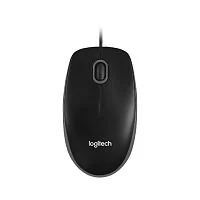 Мышь Logitech B100, оптическая 1000dpi, светодиодная, USB, 3 кнопки, 1.8 м, черная [910-003357]