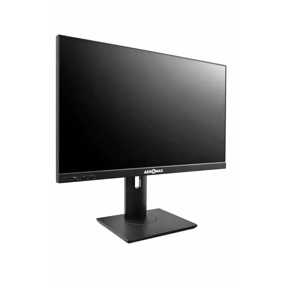 Моноблок 24" Aeromax L2431, i3-12100, 12GB SODIMM DDR4, 256GB SSD m.2 NVMe+500GB HDD, 24" FHD IPS, Type-C, WiFi, Bluetooth, VGA, WebCam, HDMI, 4xUSB, LAN, Audio, черный