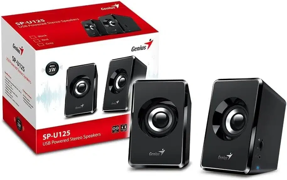 Звуковая система Genius SP-U125 , Grey , 3W , USB питание, 16Hz-20KHz, 1,2 м, 3.5мм