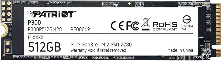 SSD PATRIOT P300 512GB M.2 2280 PCIe 3.0 x4 NVMe 1700/1200