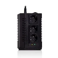 Стабилизатор (AVR) SVC AVR-600-L, Мощность 600ВА/300Вт, LED-индикаторы, Диапазон работы AVR: 174-280В, 4 вых., 1.2 м., Чёрный