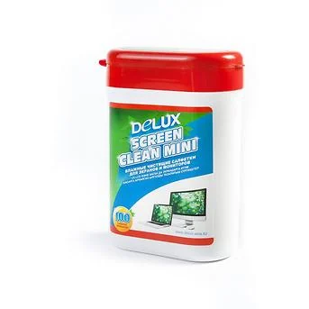 Чистящие салфетки Delux Screen Clean 100, Для экранов и мониторов 100 шт, Большая туба, Удаление пыли и загрязнений, Дезинфицируют поверхность ЖК экранов, Не вызывают аллергии