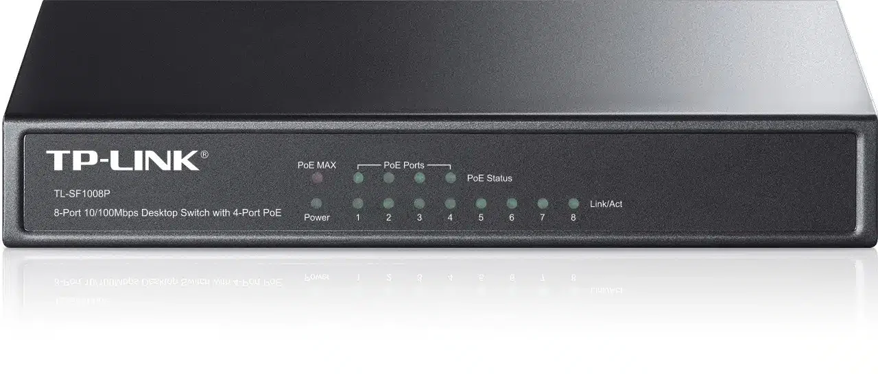 Коммутатор TP-Link TL-SF1008P, 8 портов 10/100M RJ45, 4 порта PoE