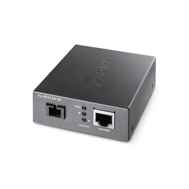 Медиаконвертер TP-Link TL-FC111A-20, WDM, с 1 портом 10/100Base-TX и 1 портом 100Base-FX с разъемом SC (ТХ: 1550 нм. RX: 1310 нм) для одномодового оптического кабеля (до 20 км)