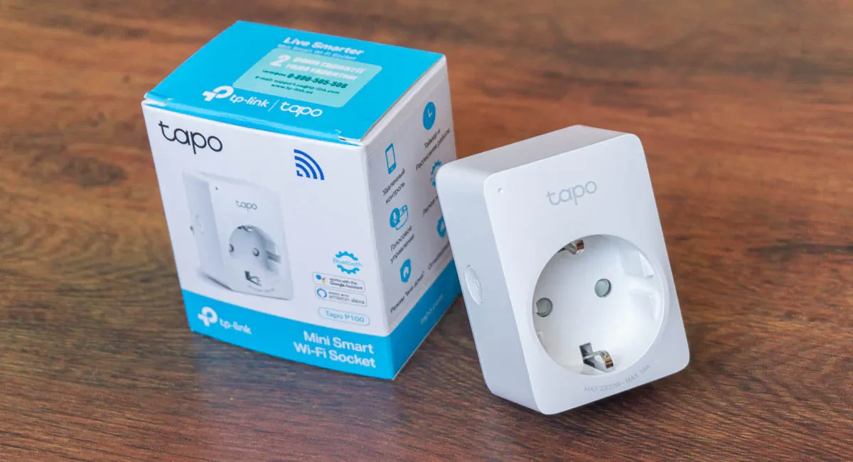 Умная мини Wi-Fi розетка TP-Link Tapo P100(1-pack), IEEE 802.11b/g/n, 2,4 ГГц