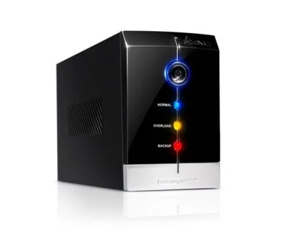 Источник бесперебойного питания SVC V-1000-F, Smart, USB, Мощность 1000ВА/600Вт, Диапазон работы AVR: 165-275В, Бат.: 12В/7 Ач*2шт., 3 вых.: Shuko CEE7, Защита тел. линии, Чёрный