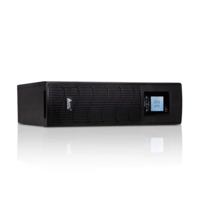 Источник бесперебойного питания SVC RTU-2KL-LCD, 2000VA (1600W), Стоечный 19'' 3U, RTU-серия, USB-SMART, Защита телефонной линии, Диапазон работы AVR: 145-275В, Бат.: 9Ач*3 шт., Вентилятор: 8cм*1шт., 6 вых., Чёрный