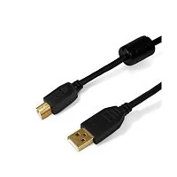 Интерфейсный кабель SHIP SH7013-5B, A-B, Hi-Speed USB 2.0, 30В, Чёрный, Блистер, Контакты с золотым напылением, 5 м.