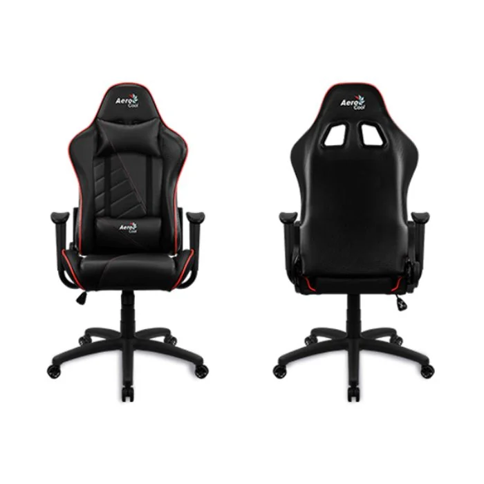 Gaming Chair AEROCOOL AC110 AIR BLACK 2D Armrest 65mm wheels PVC Leather