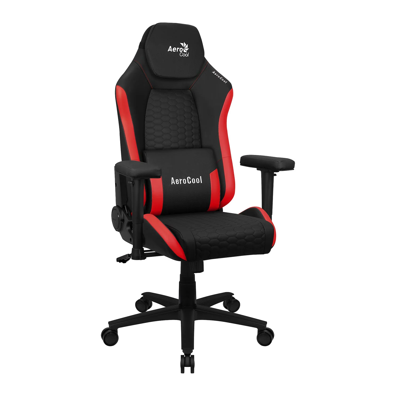 Gaming Chair AEROCOOL Crown PLUS BLACK&RED 4D Armrest 65mm wheels PVC Leather