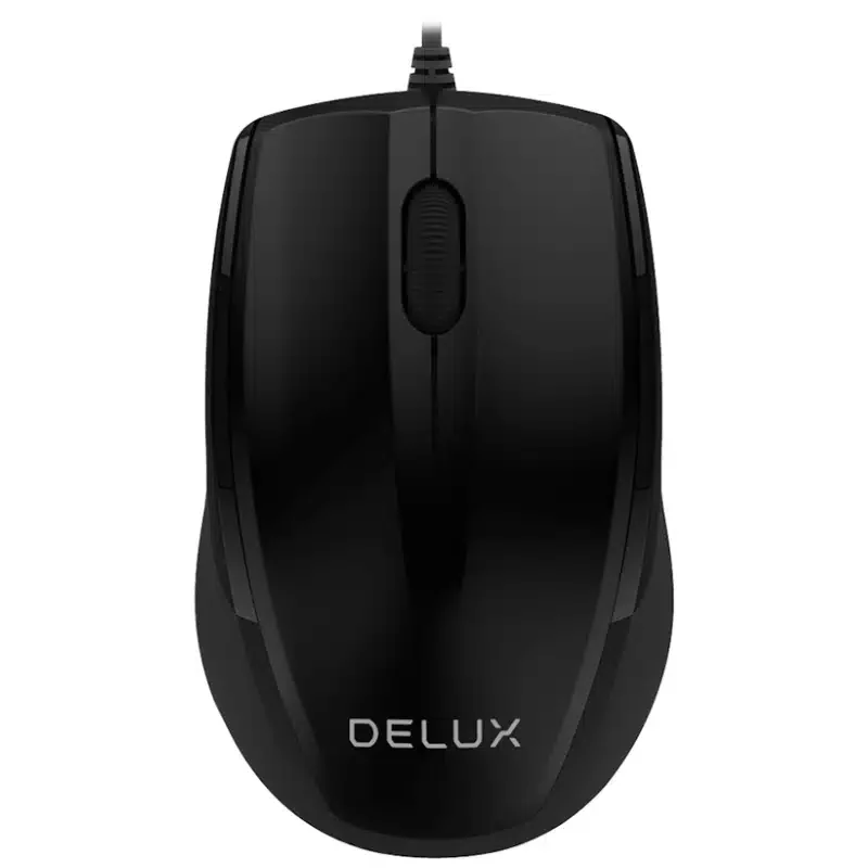 Компьютерная мышь Delux DLM-321OUB, Оптическая, USB, 1000 dpi, Длина провода 1,6м, Чёрный