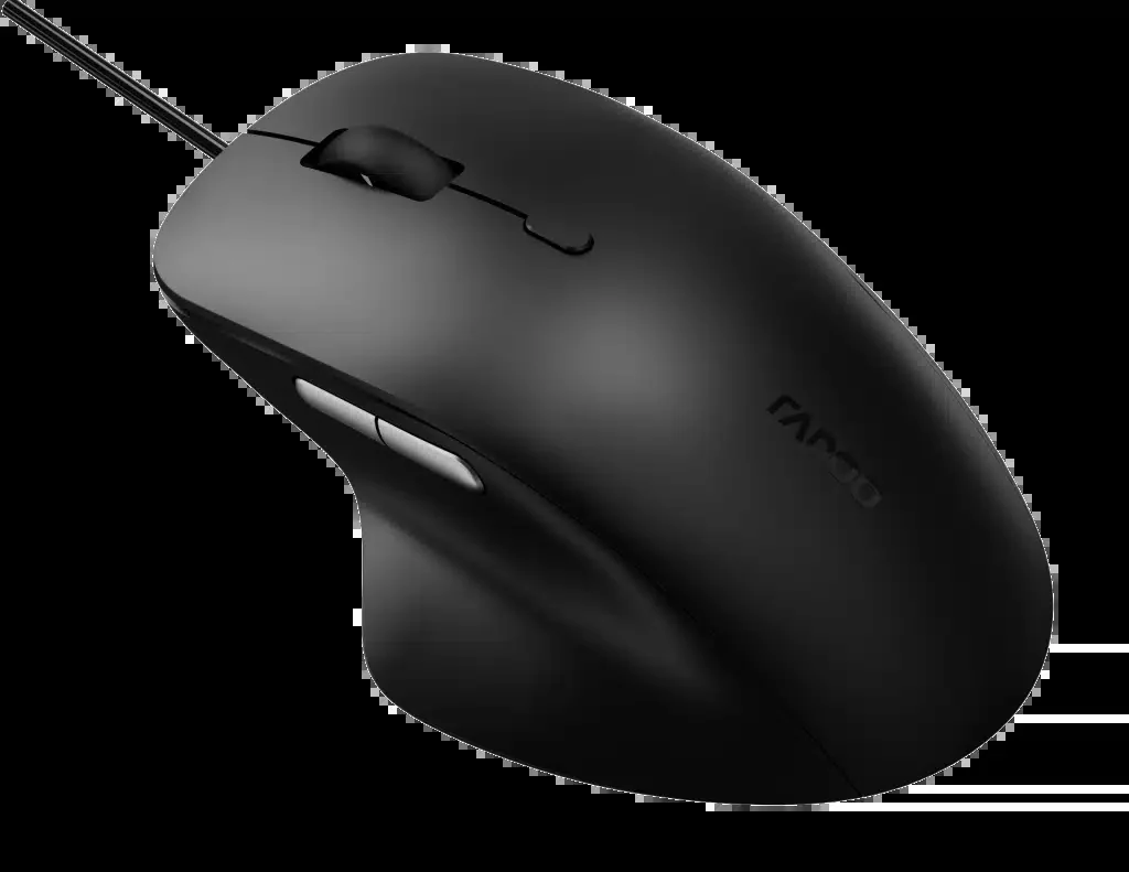 Компьютерная мышь Rapoo N500, Оптическая, 1200/1800/2400/3600 dpi, Длина кабеля 150 см, Черный