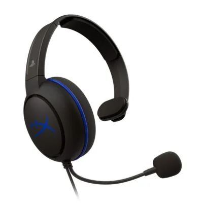 Гарнитура HyperX 4P5J3AM#ABB HX-HSCCHS-BK/EM, Cloud Chat PS4, Электретный конденсаторный микрофон, Динамики 40 мм, 50 Гц-10 кГц, 16 Ом, 85 дБ, 123 г, 3,5 Mini Jack, кабель 1,3 м, чёрный